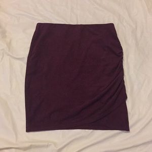 Maroon suede bodycon skirt